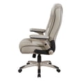 thumbnail image 2 of Executive Bonded Leather Chair in Taupe Gray with Cocoa Coated Flip Arms, 2 of 10