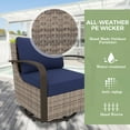 thumbnail image 5 of EAGLE PEAK Coastal Vista 3 Pieces Wicker Patio Furniture Set, Bistro Set with Outdoor Swivel Rocking Chair and Coffee Table,Blue, 5 of 9