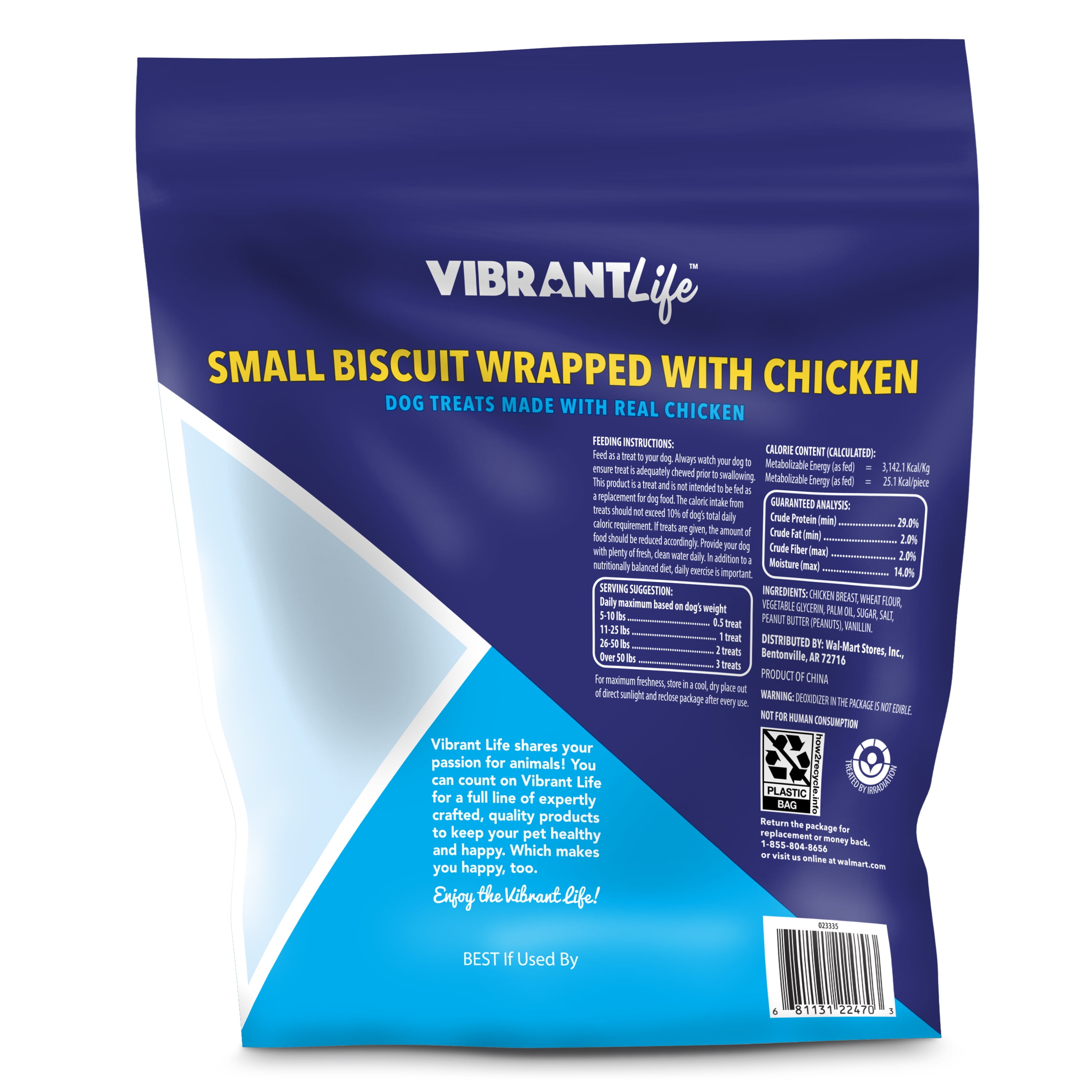 vibrant life small biscuit wrapped with chicken dog treats