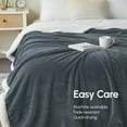 thumbnail image 2 of Beddora Luxury Flannel Sherpa Throw Blanket – 50” x 60” – Ultra-Soft & Warm – 450 GSM Plush Reversible Fleece – Cozy Winter Couch or Bed Blanket – Grey, 2 of 7