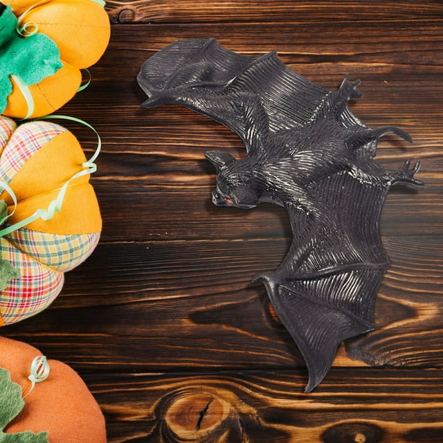 Kbndieu Soft Rubber Bat Simulation of Big Bats Halloween Bar Ghost House Layout Props Simulation of Rubber Bats Hanging Decorations Terrifying and Scary Halloween Decorations