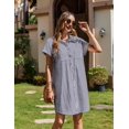 thumbnail image 5 of Zeagoo Linen Dresses for Women 100% Cotton Short Sleeve V-Neck Button Down Tshirt Dress Summer Casual Beach Sundress Loose Tunic Shift Sundresses, 5 of 6