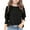 Black, variant on Ruyang Girls Pleated 3/4 Puff Sleeve Tshirt Kids Summer Solid Tee Shirts Causal Trendy Blouses School Dress Shirt Tops