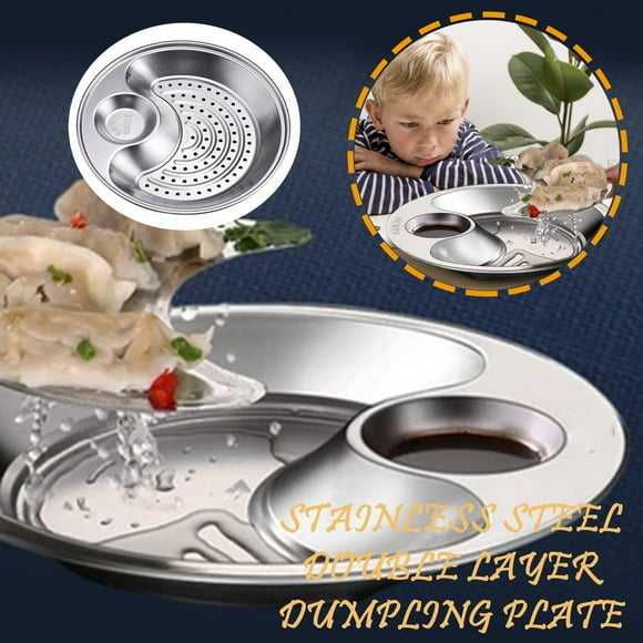 SMihono Kitchen Organizers and Storage Round Draining Dumpling Plate Stainless Steel Dumpling with Immersion Plates Kitchen Gadgets Must Have 2023