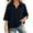 Black, variant on Taqqpue Women's Sweatshirt 3/4 Sleeve Lapel Half Zip Up Sweatshirt Solid Color Oversize Hoodless Hoodies Loose Fit Casual Pullover Tops with Pockets for Women