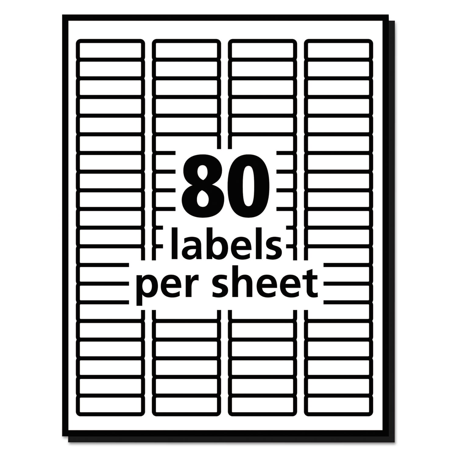 White Address Labels W/ Sure Feed Technology For Laser Printers, Laser Printers, 0.5 X 1.75, White, 80/sheet, 250 Sheets/box | Bundle of 2 Boxes