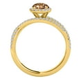 thumbnail image 4 of Aonejewelry 1.15 Ct. Ttw Halo Diamond and Oval Shape Morganite Ring In 10k Yellow Gold, 4 of 4