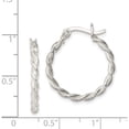 thumbnail image 5 of Sterling Silver Twisted 2mm Hoop Earrings (21 X 20) Made In Thailand qe3790, 5 of 6