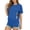 Blue, variant on Women's Casual Summer Tops Short Sleeve Maternity Shirt Hidden Zippers Nursing Friendly Blouse