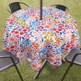 thumbnail image 2 of Round Outdoor Tablecloth with Umbrella Hole and Zipper, Patio Table Cloth with Umbrella Hole Round, Fabric Waterproof Colorful Flower Tablecloth for Spring/Summer/Party/Picnic, 60" x 60", 2 of 6