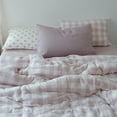 thumbnail image 3 of 3 Pieces Purple Buffalo Plaid Muslin Duvet Cover Set Vintage Aesthetic Cotton Bedding Set Natural Soft & Breathable Plaid Checkered King Duvet Cover, 3 of 6