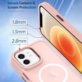 thumbnail image 4 of for iPhone 12 Case [ Compatible with MagSafe ] with Metal Bling Camera Lens Cover Skin Sensation Magnetic Crystal Clear & Matte Bumper Silicone Shockproof Case for Girls and Women -Pink, 4 of 6