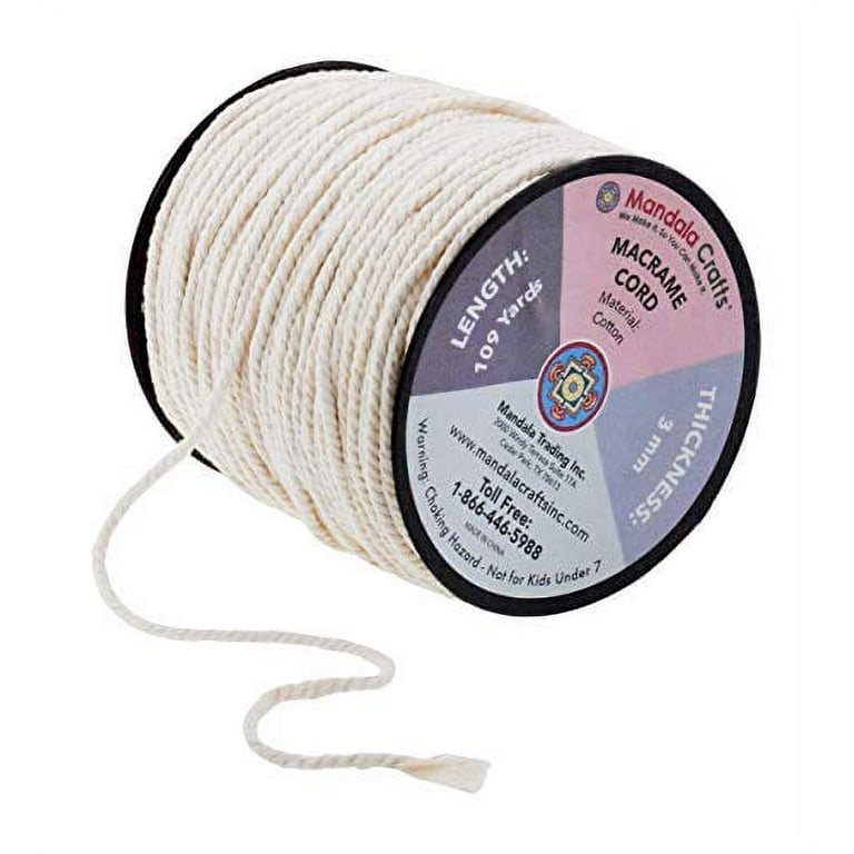 Feelmate 6mm x 164 Feet Cotton Rope Macrame Cord for Crafts Jewelry Making  Home Decoration Gift Wrapping