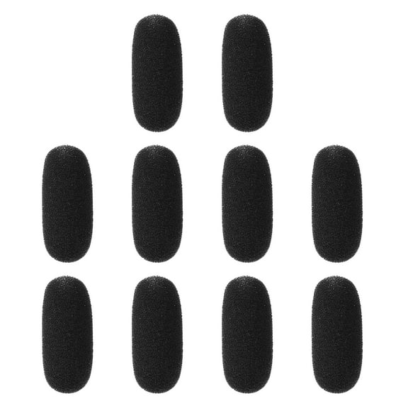 10 Pcs Mini Foam Microphone windscreen, 16x36mm High Density Black Mic Cover Noise Reduction Foam Covers