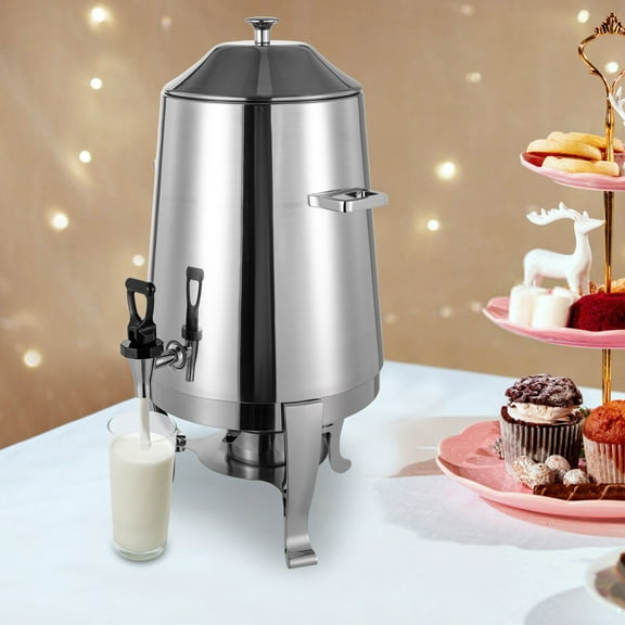 Commercial Hot Drink Dispenser, 3.43Gal Capacity Stainless Steel Construction, Alcohol Fuel Heating System for Catering Events