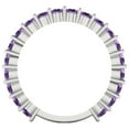 thumbnail image 5 of 1.2 ctw Wedding Band for Women - 18K White Gold Simulated Alexandrite Stackable Eternity Ring, 5 of 6