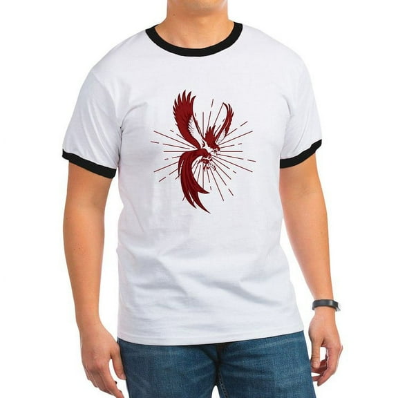 CafePress - Alpha Sigma Phi Phoenix T Shirt - 100% Cotton Ringed T-Shirt