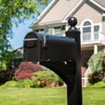 thumbnail image 3 of Architectural Mailboxes Franklin Galvanized Steel, Medium, Post-Mount Mailbox in Black, 3 of 12