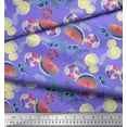 thumbnail image 3 of Soimoi Velvet Fabric Fruits,Swim Ring & Goggles Summer Designs Fabric Prints by Yard 58 Inch Wide, 3 of 3
