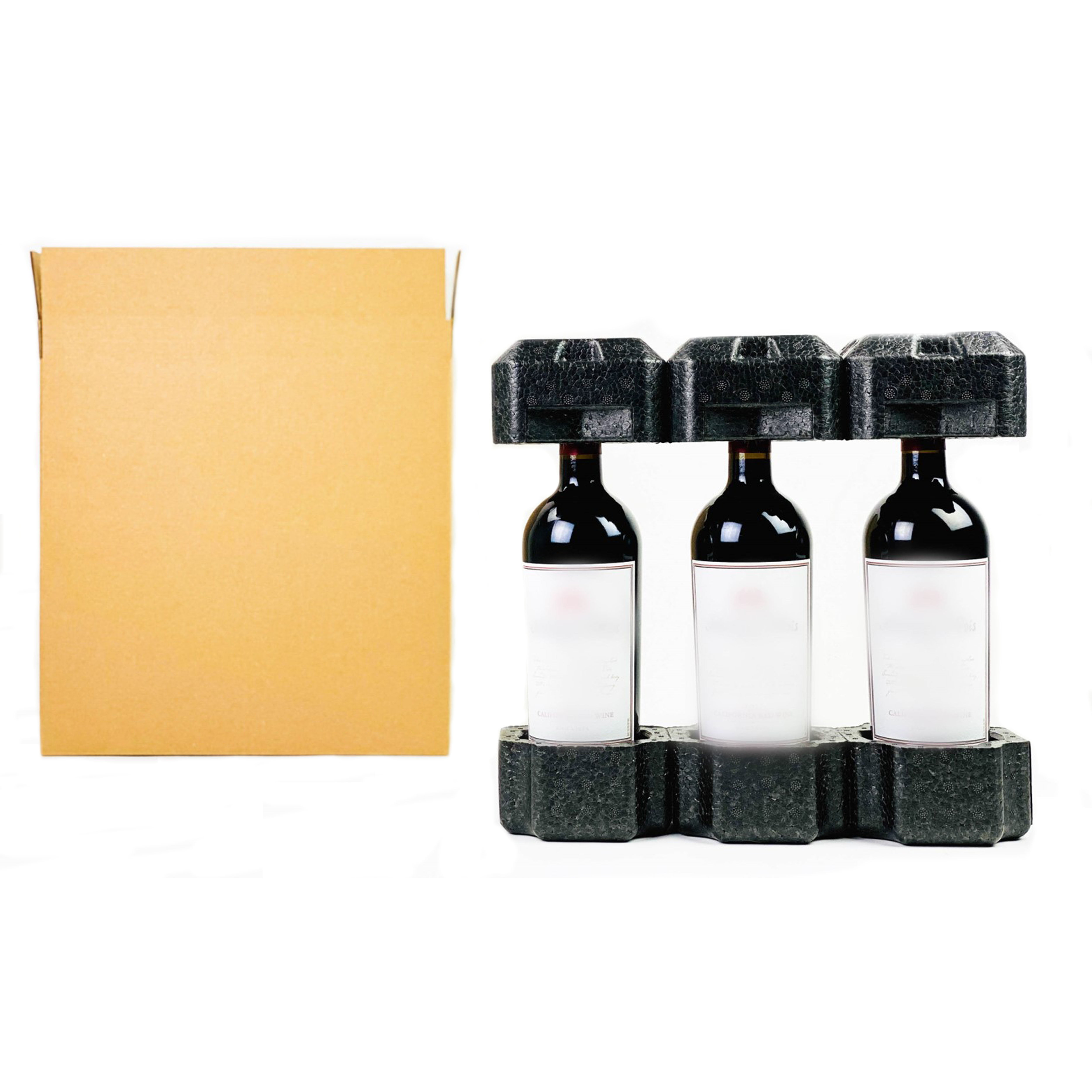 Sustainable Universal Wine Bottle Shipping Box Packaging FedEx//UPS//ISTA Certified Triple Pack