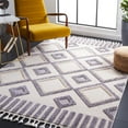 thumbnail image 2 of SAFAVIEH Marrakesh Ezra Diamond Polyester Area Rug, Ivory/Grey, 5'3" x 7'6", 2 of 8