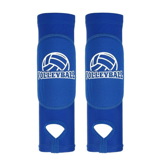 Uxcell Volleyball Arm Sleeves, 1 Pair Passing Forearm Sleeve with Protection Pads Thumbhole, Blue