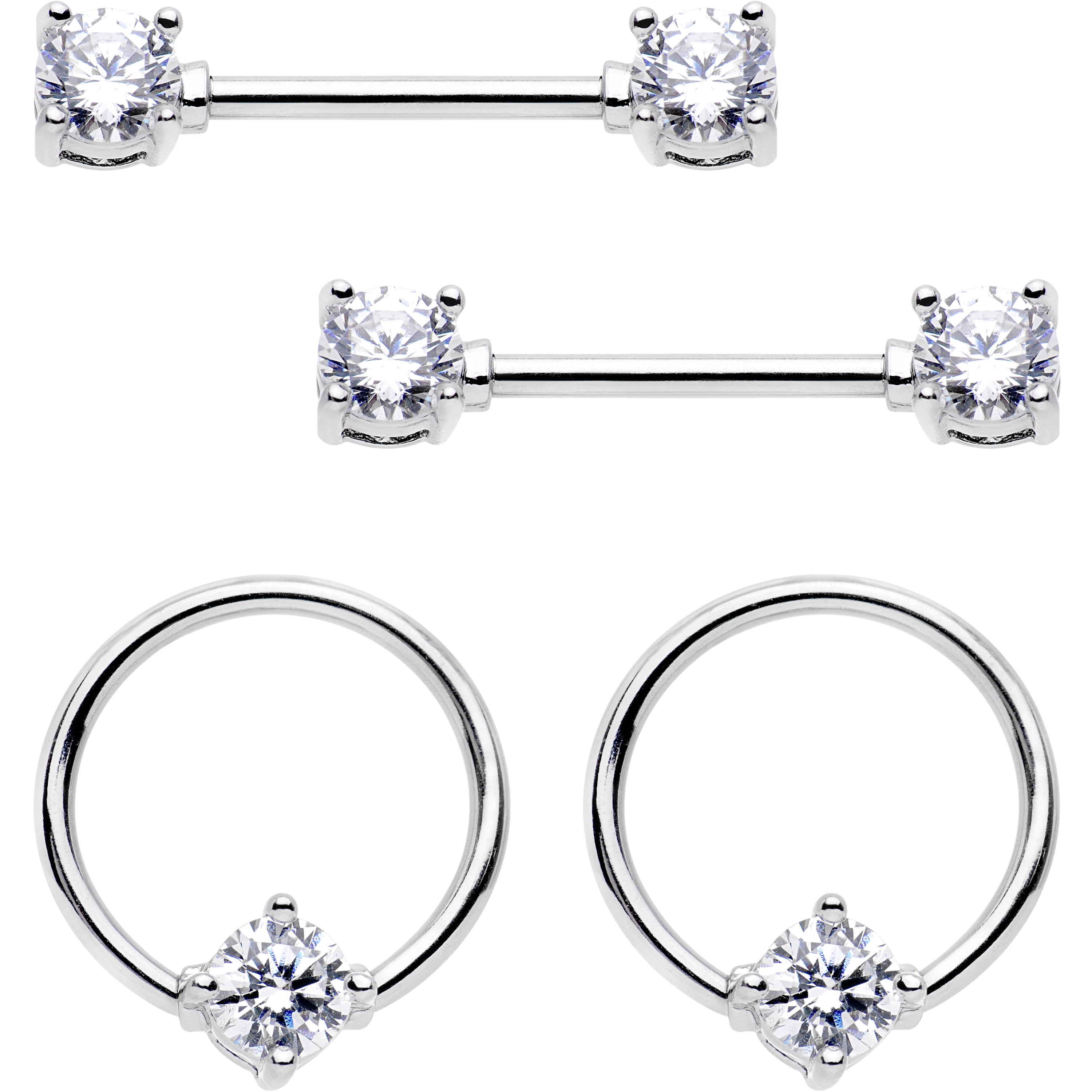 Body Candy Steel Clear Accent Bcr Captive Ring Body Candy Steel Clear Accent Bcr