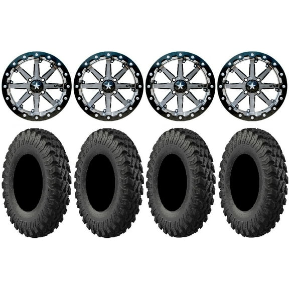 MSA Lok 15" ATV Wheels 30" MotoRally Tires Can-Am Commander Maverick Renegade Outlander Defender