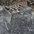 thumbnail image 4 of Stainless Steel Folding Lifting Windproof Grill 5 Levels Height Adjustable Outdoor Multifunctional Stoves Bracket Portable Camping Picnic Pot Rack with Storage Bag, 4 of 8