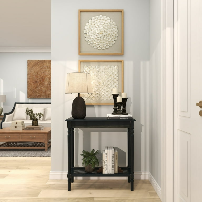 DecMode Black Traditional Wood Console Table 31