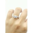 thumbnail image 6 of Emerald Cut Sideways Ring Simulated Blue Sapphire Cubic Zirconia 925 Sterling Silver Size 10, 6 of 8