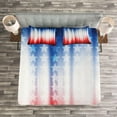 thumbnail image 3 of Ambesonne Flag Quilted Bedspread Set 3 Pcs, Abstract Digital Star, King Size, Blue Red, 3 of 3
