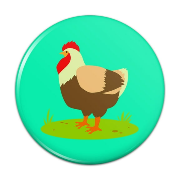 Chicken in Profile Pinback Button Pin