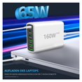 thumbnail image 3 of 160W 6-Port USB C Charging Station 3C3A Multi-Port Hub Fast Charger Block, 3 of 5