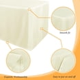thumbnail image 4 of LAICAIW 2 Pack Table Clothes for 8 Foot Rectangle Tables-Water Resistant Washable Fabric Polyester Rectangle Table Cover Protector for Wedding, Banquet and Trade Shows, 96L x 30W Inches, Cream, 4 of 7