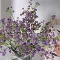 thumbnail image 3 of 10 Pcs Artificial Fake Babys Breath Gypsophila Silk Flowers Bouquet Home Wedding Party Home Decor, Purple, 3 of 7