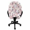 thumbnail image 3 of East Office Chair Slipcover, Dim Sum and Bamboo Motifs Traditional Chinese Food Lantern and Plants, Protective Stretch Decorative Fabric Cover, Standard Size, Pale Salmon and Multicolor, by Ambesonne, 3 of 5
