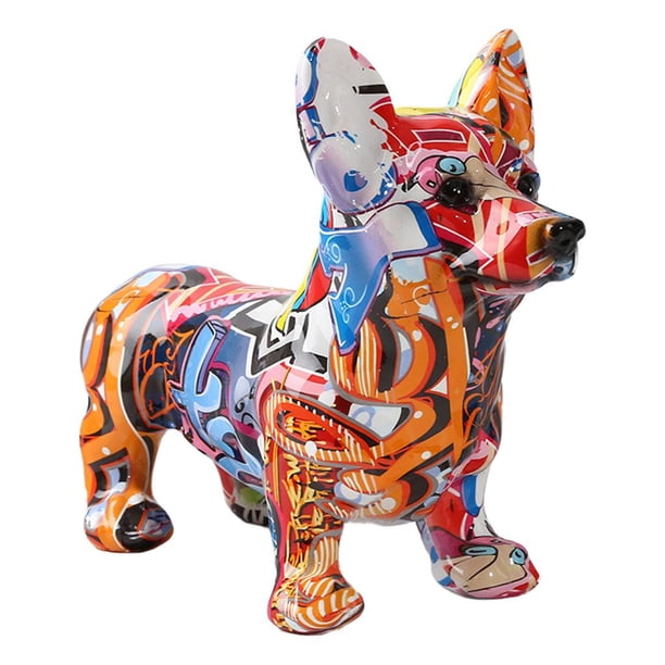 Estatua de mesa Perro Estatua Escultura Regalos Resina Artesanía Estatuas Corgi Para Cumpleaños Estilo 2 Magideal Estatua de mesa