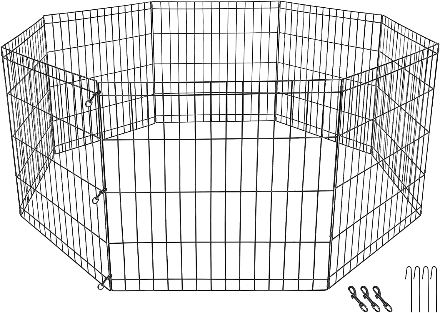 PETSWORLD 24x23 inches Indoor/Outdoor Foldable Metal Dog Exercise Pen/Pet Playpen