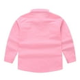 thumbnail image 3 of breaise Toddler Shirt Kids Boys Girls Button Down T-Shirt Boy Oxford Dress Shirts Solid Long Sleeve Lapel Jacket, 3 of 9