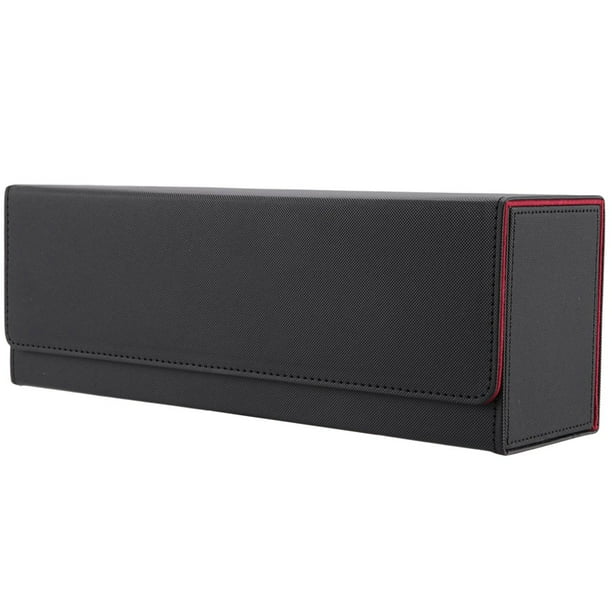 para Caja de Baraja 400 Caja de Baraja de Cartas Caja de Almacenamiento de Tarjetas Caja de Baraja Caja de Baraja de PU para Juegos de Cartas Coleccionables (Negro + Rojo)