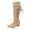 Beige, variant on Oyedens Tassel Knee High Cowboy Boots for Women Boho Vintage Wide Calf Knee Length Riding Cowgirls Boots