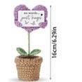 thumbnail image 2 of Knit Purple Heart Desktop Ornament - "No Words Just Hugs" Sentimental Gift & Home Decor, 2 of 2