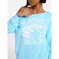thumbnail image 4 of No Boundaries Off the Shoulder Sweatshirt with Long Sleeves, Women’s and Women's Plus XXS-4X, 4 of 5