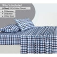 thumbnail image 4 of RUVANTI Flannel Sheets Full Size - 100% Cotton Double Brushed Bed Sheets Set, Deep Pockets 16 Inches, All Seasons Breathable & Extra Soft Full Sheets, Warm & Cozy, 4 Piece, Gingham Addition, 4 of 8