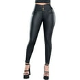 thumbnail image 3 of Pantalones Colombianos Levanta Cola | Butt Lifting Colombian Jeans Leather Effect | High Rise Waisted Push Up | 530BL, 3 of 6