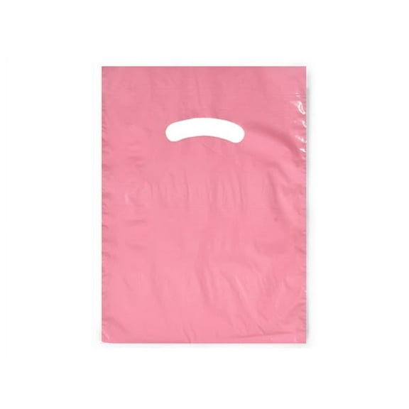 Pack Of 1000, 9" x 12" Solid Dusty Rose Super Gloss Recycled Plastic Bags 1.25 Mil Made in USA