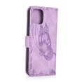 thumbnail image 4 of Funda tipo billetera para iPhone 12 Pro Teléfono móvil Funda tipo billetera de cuero PU con ranura para tarjeta de crédito Morado, 4 of 10