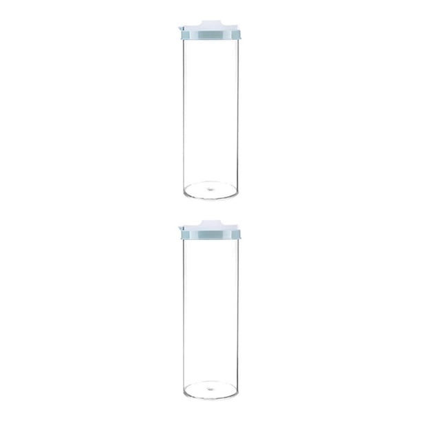 Naiovety Botella de almacenamiento de de fideos sellada, contenedor de almacenamiento de alimentos con tapa de empuje y extracción, azul 2piezas