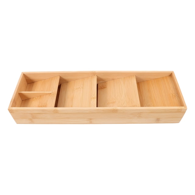 Organizador de cajones de madera para cubiertos, con 4 ranuras, para utensilios de cocina, organizador de cajones para guardar cubiertos, cucharas y tenedores.
